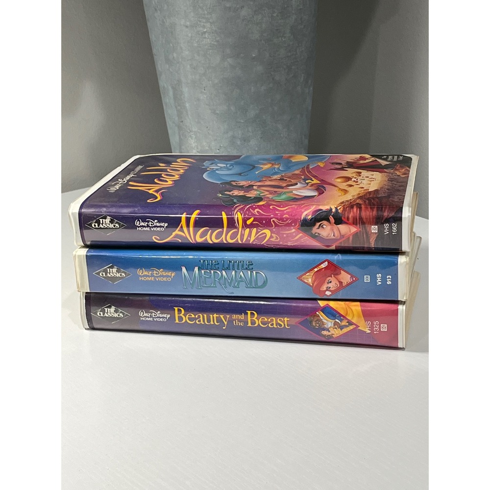 Disney black diamond Classics Aladdin The Little Mermaid Beauty & the Beast‎ VHS